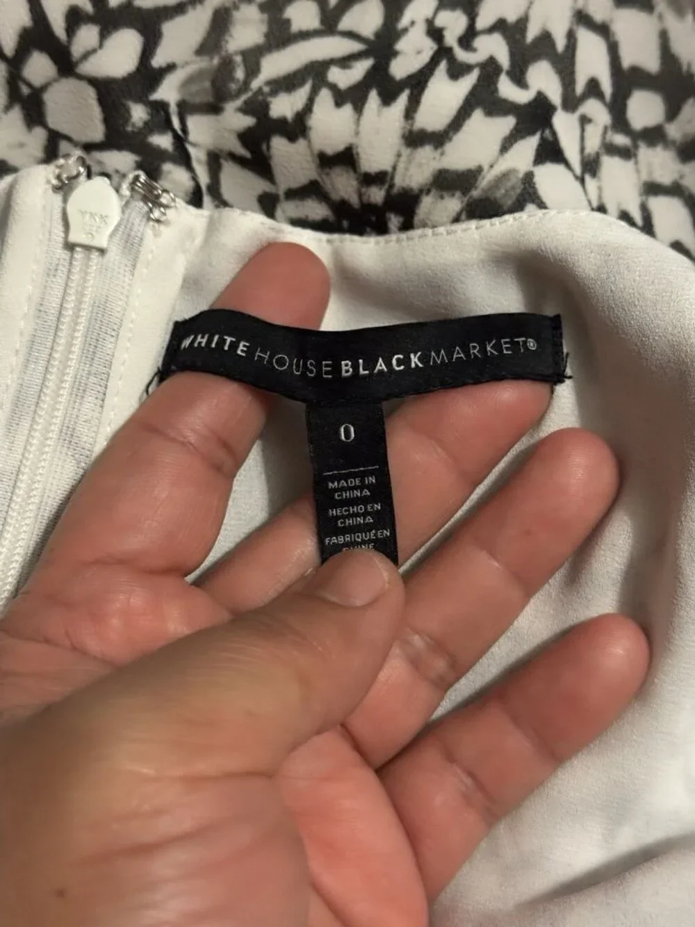 WHBM Women Black White Floral Faux Wrap Dress Ruffles SMALL Dainty Romantic READ - Picture 4 of 13